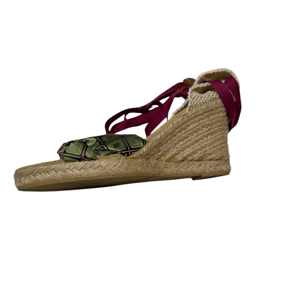 J. Crew Espadrilles with Green and Burgundy Accents - Picture 6 of 10